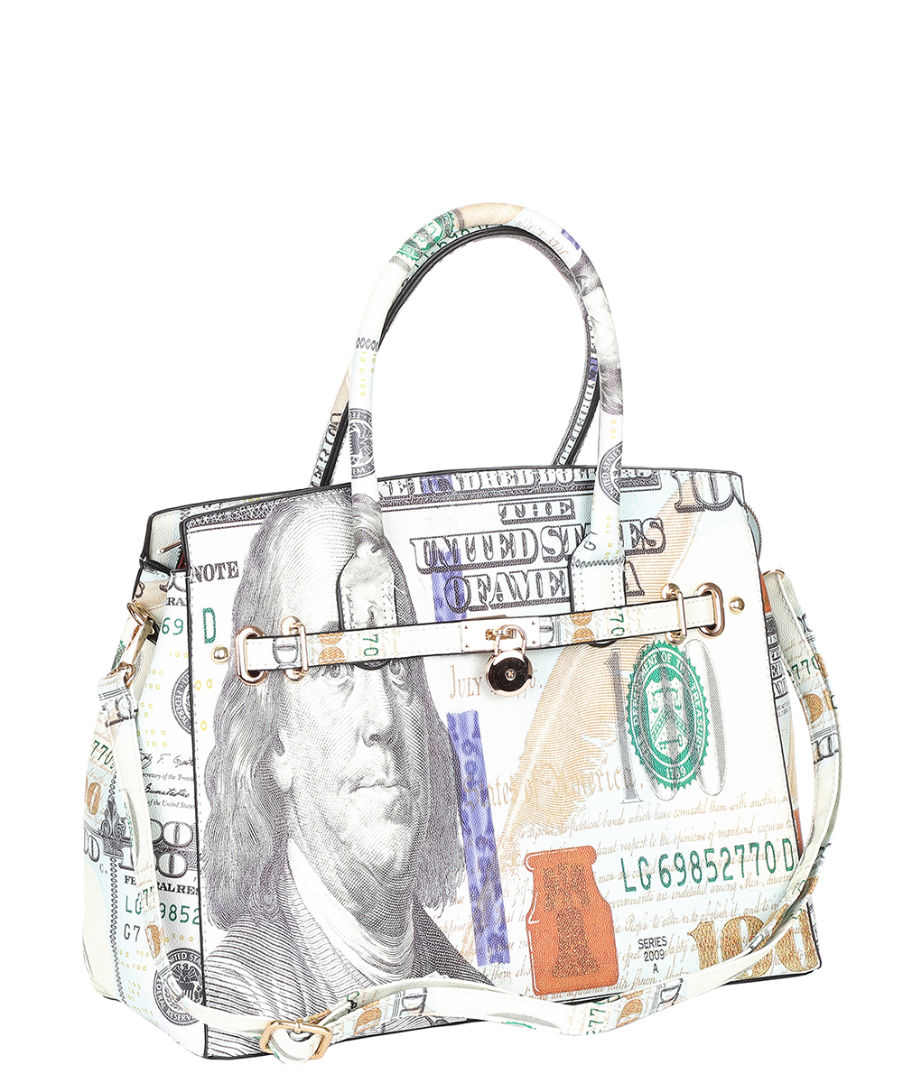 OVERSIZE Big Hundred Dollar Bill Print Tote Bag CA6755 > Fashion